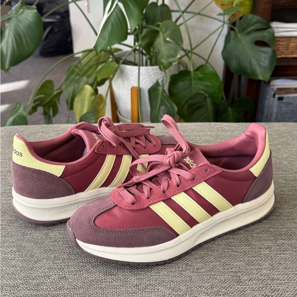 Adidas Pink and Cream Retro Sneakers
